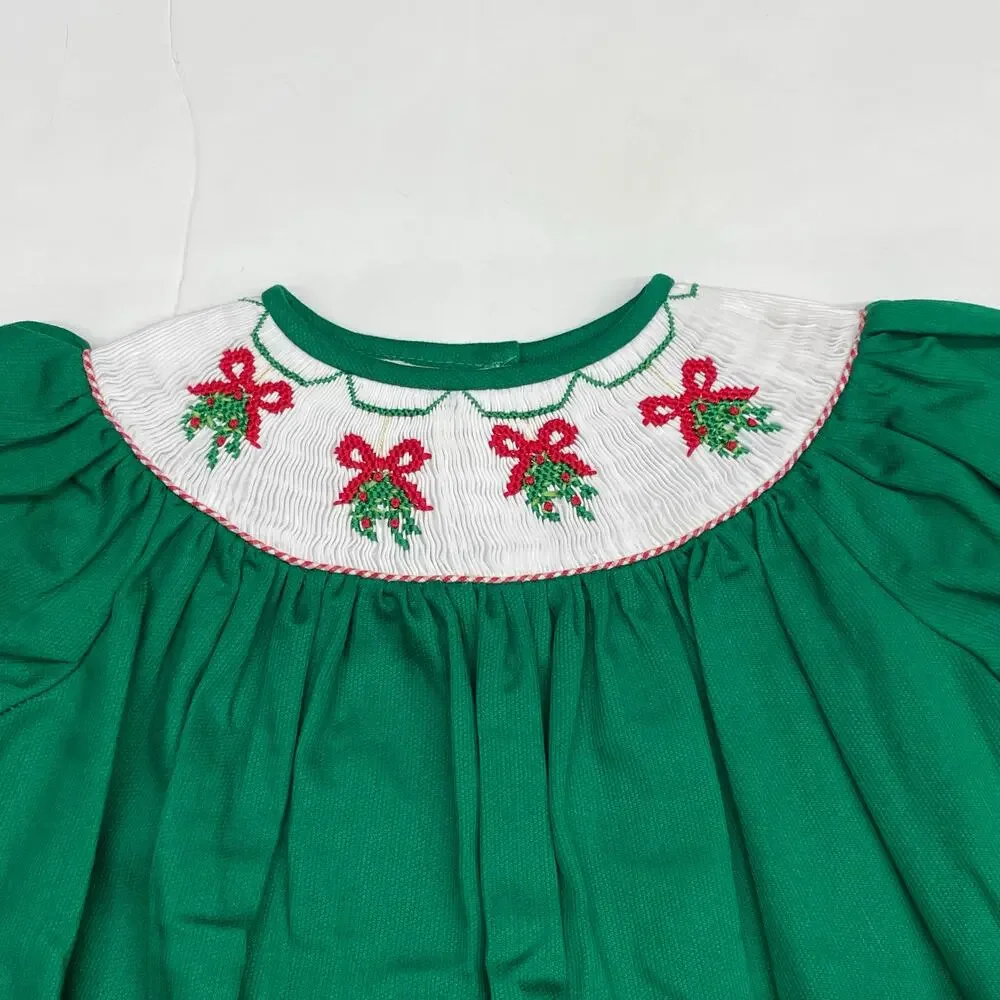 NWT LuLu BeBe 12M Christmas Smocked Dress
